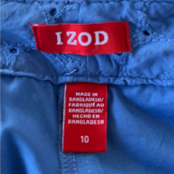 •Izod• Cornflower Blue Eyelet Shorts - Size 10 - Picture 2 of 9